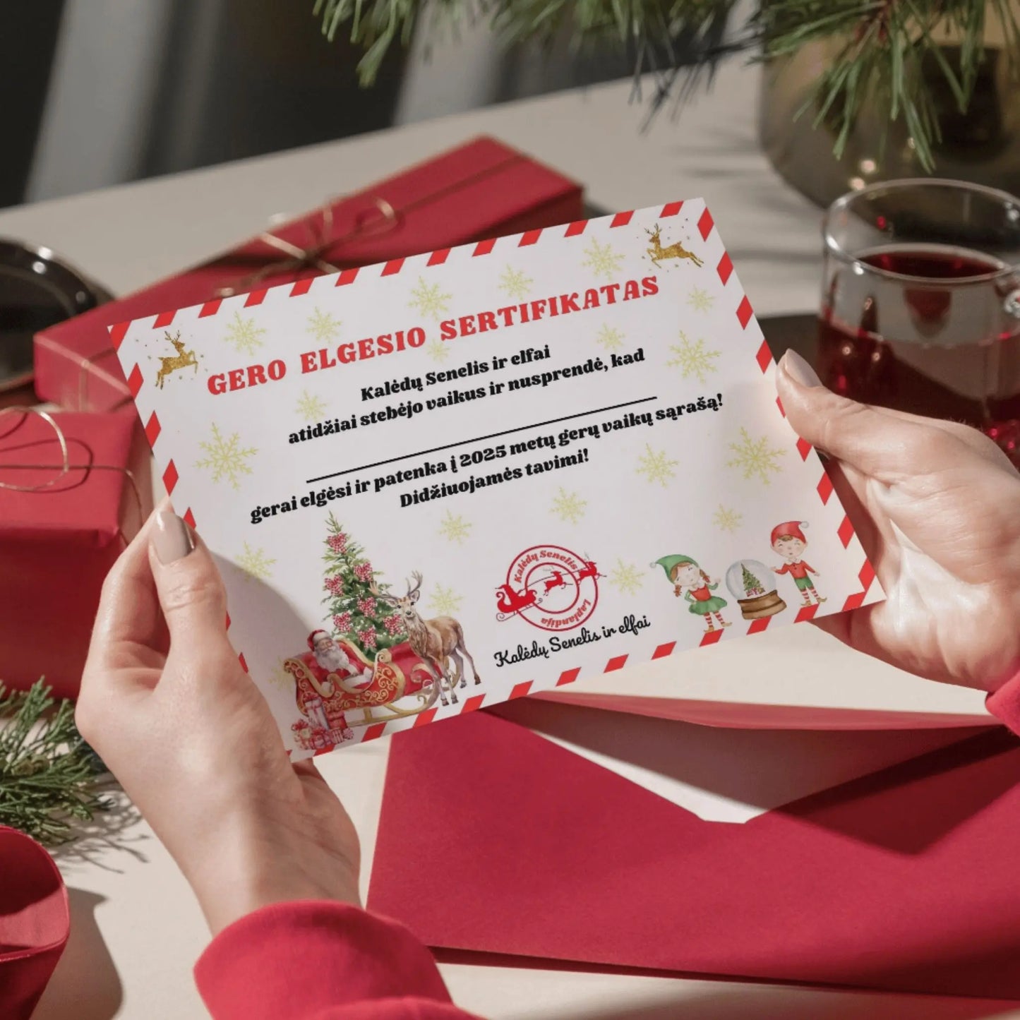 Gero elgesio sertifikatas nuo Kalėdų senelio, pdf formatu. Gero vaiko diplomas.