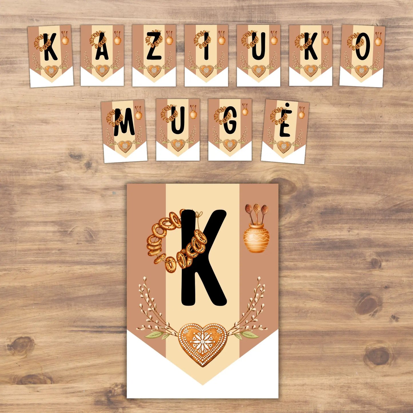 Kaziuko mugės vėliavėlių girlianda - užrašas.