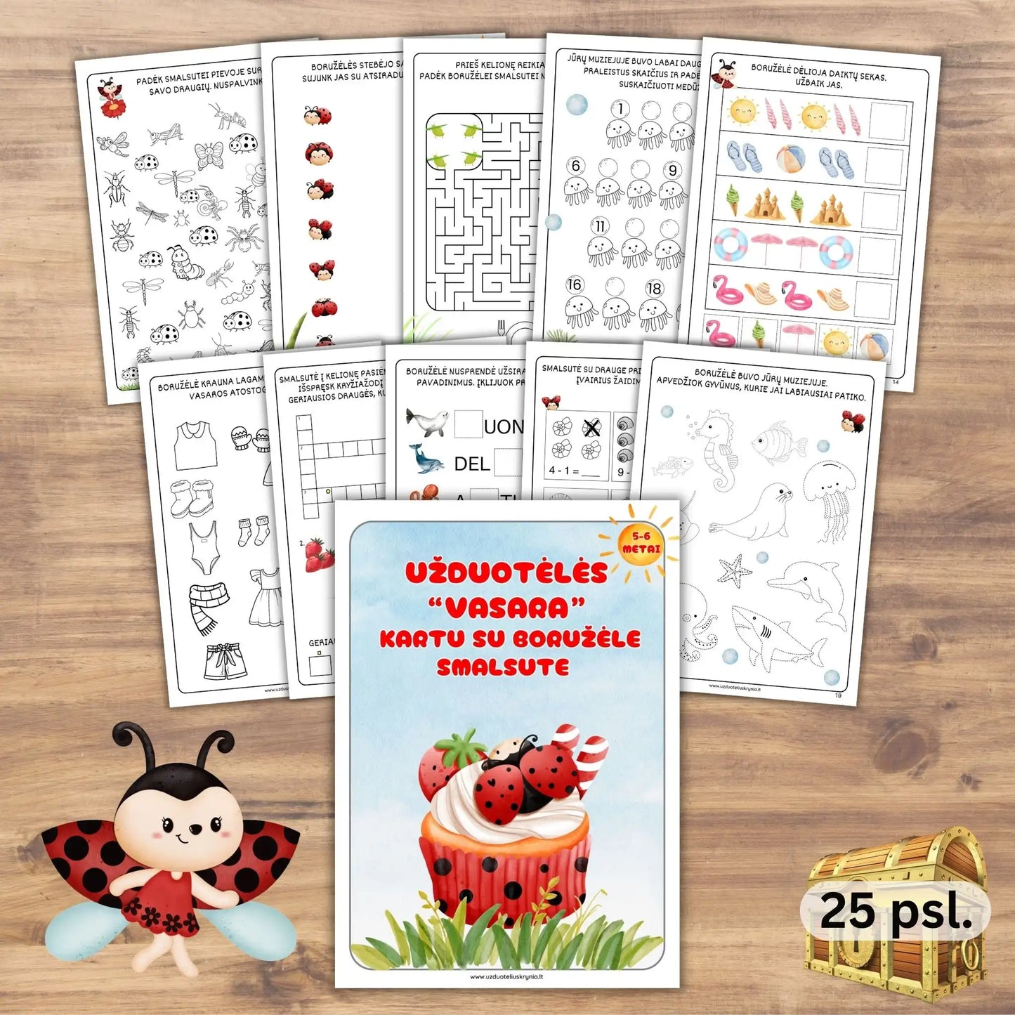 Užduotys 5-6 metų vaikams pdf formatus apie vasarą.