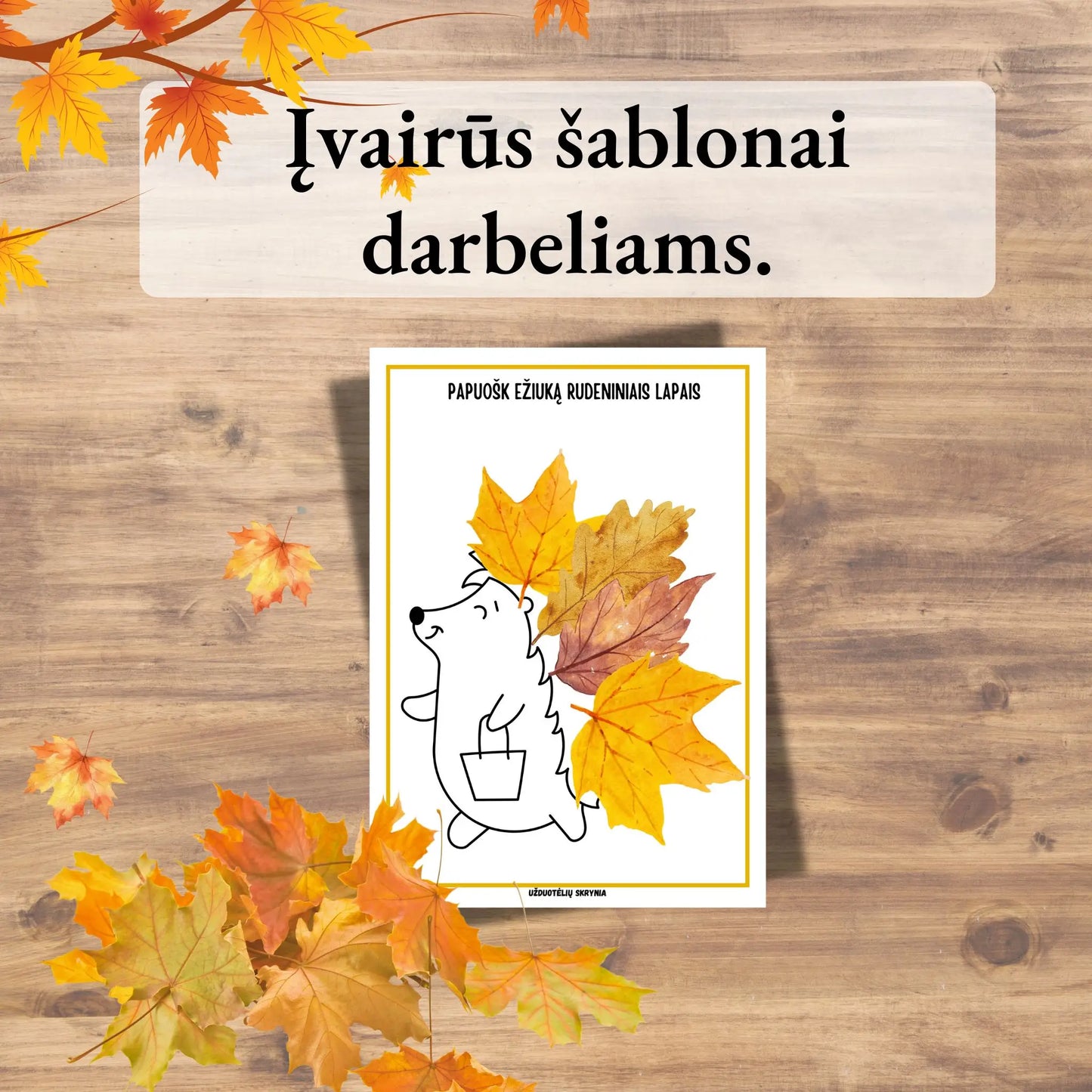 Rudens edukacinės užduotys ikimokyklinio amžiaus vaikams