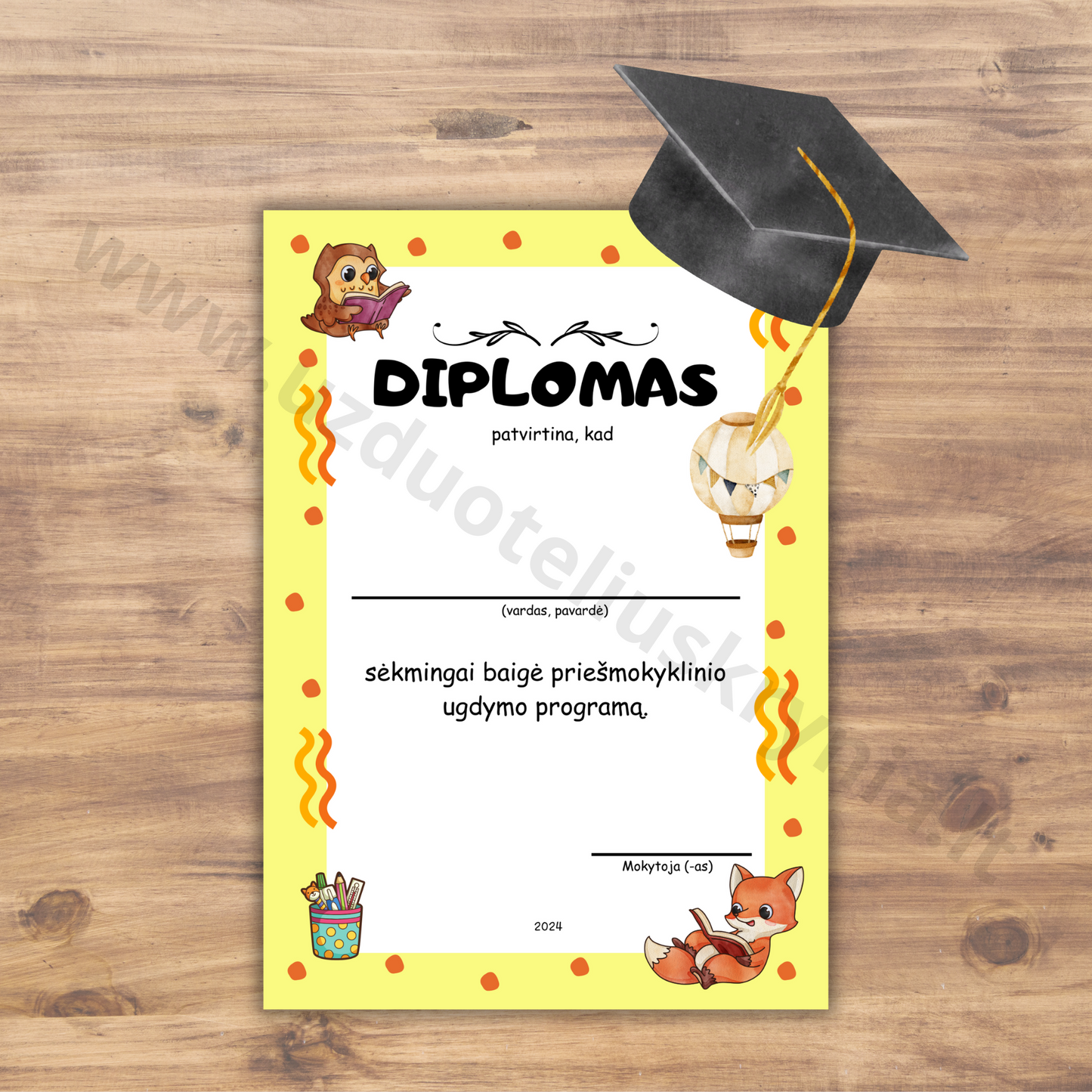 Diplomų priešmokyklinukams rinkinys, PDF