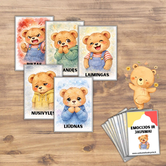 Lavinamosios emocijų kortelės.