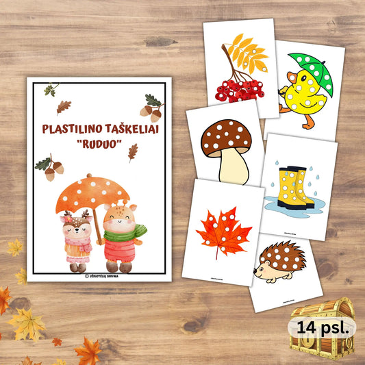 Ergoterapinės veiklos vaikams su plastilinu atsispausdnti. Plastilino taškeliai.