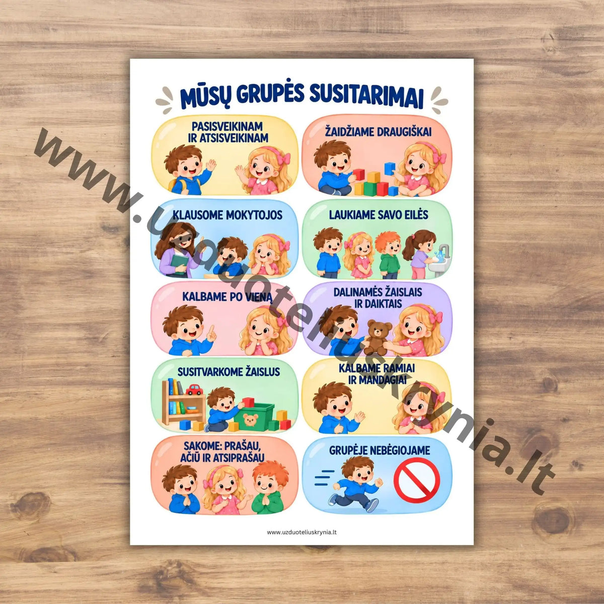 Grupės susitarimų plakatas