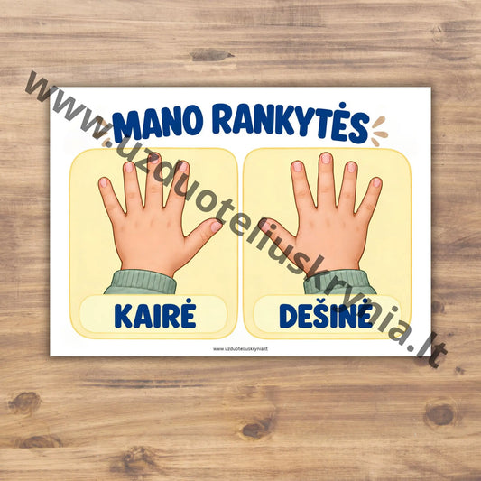 Plakatas "Mano rankytės", laminuotas arba PDF