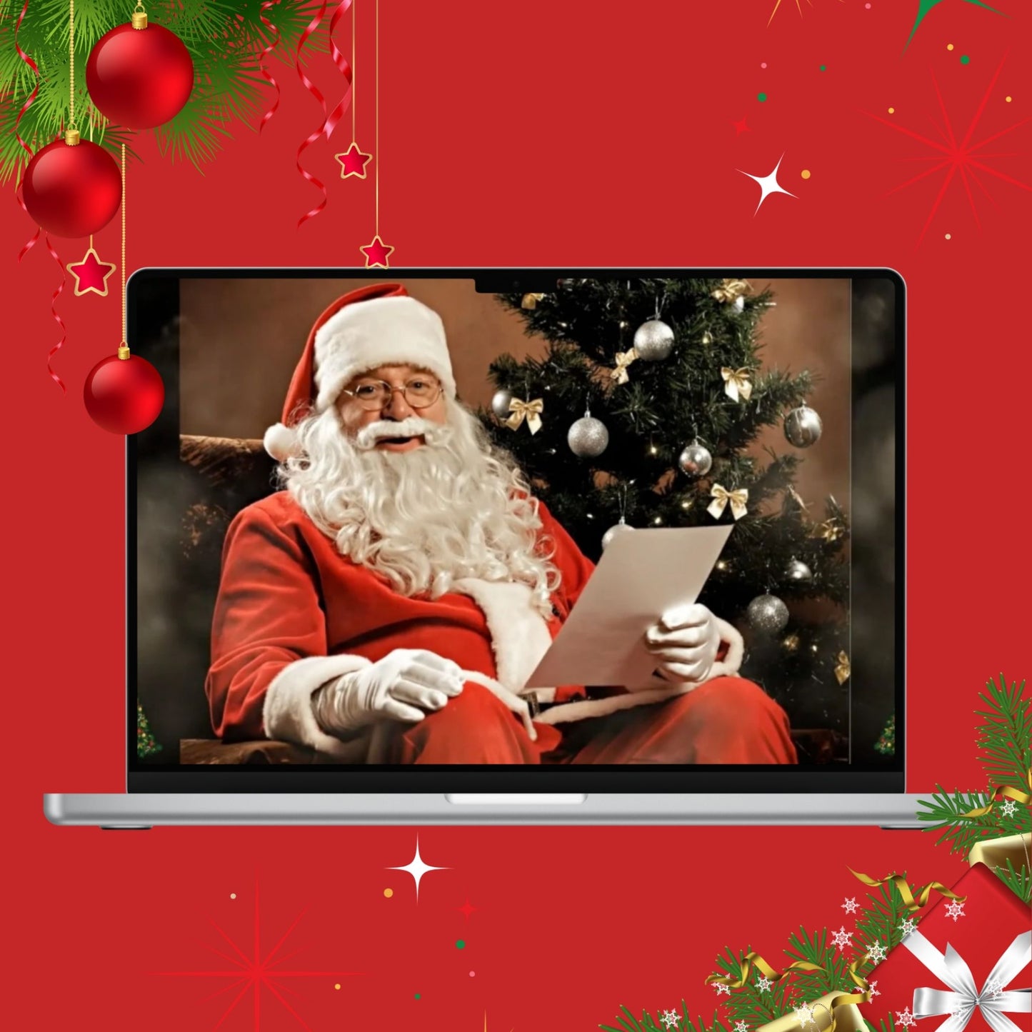 Video sveikinimas vaikams nuo Kalėdų senelio.