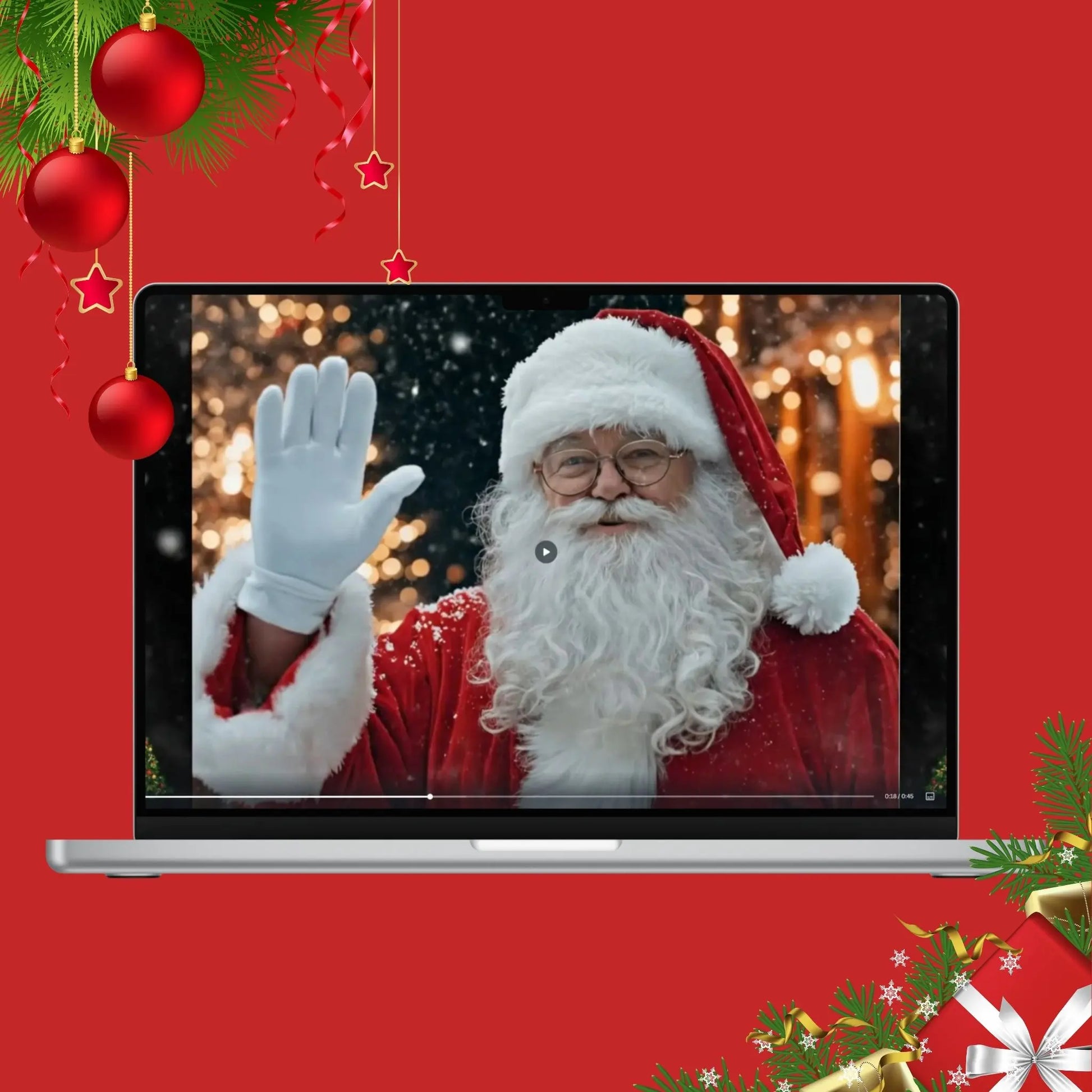 Kalėdu senelio video sveikinimas darželio grupei.