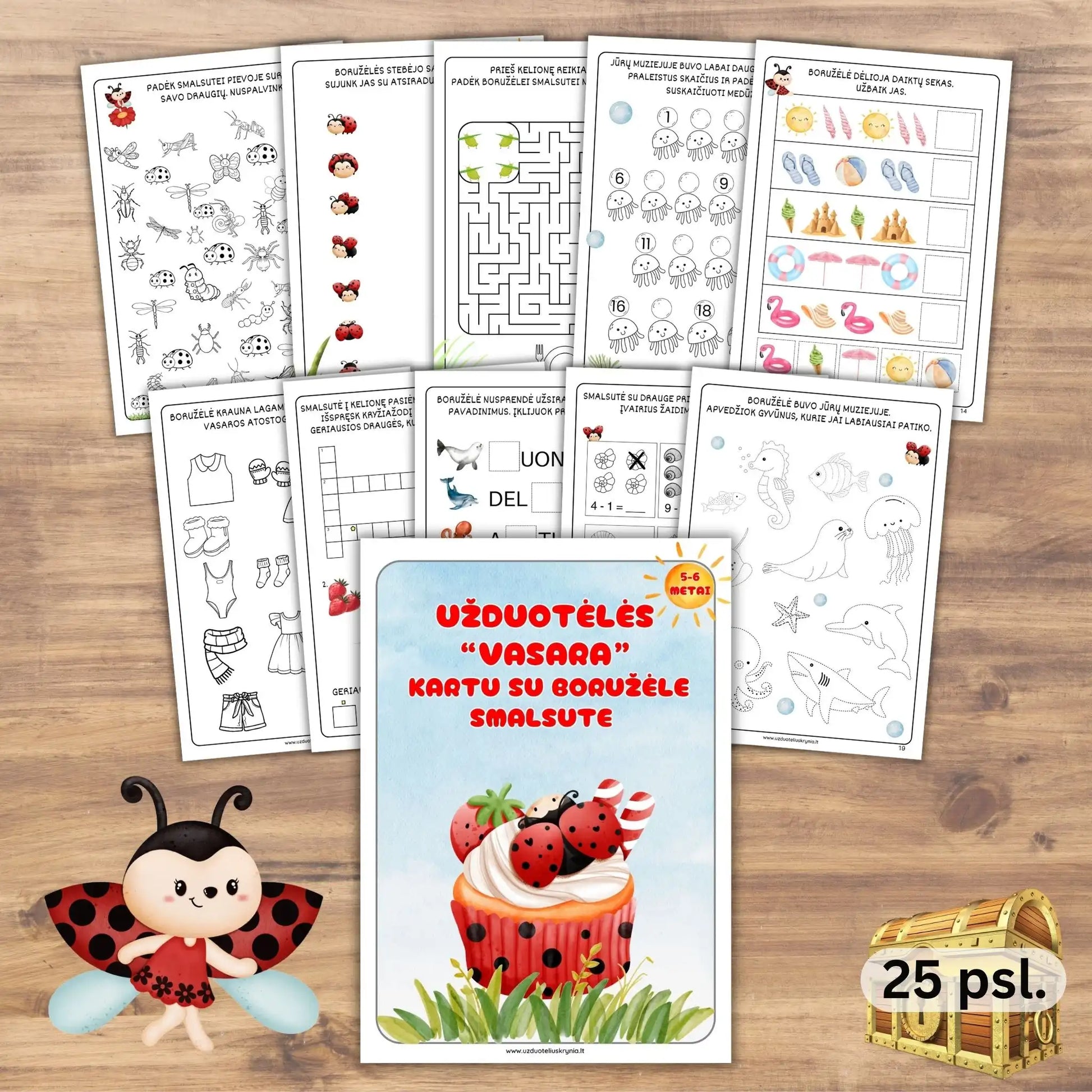 Užduotys 5-6 metų vaikams pdf formatus apie vasarą.