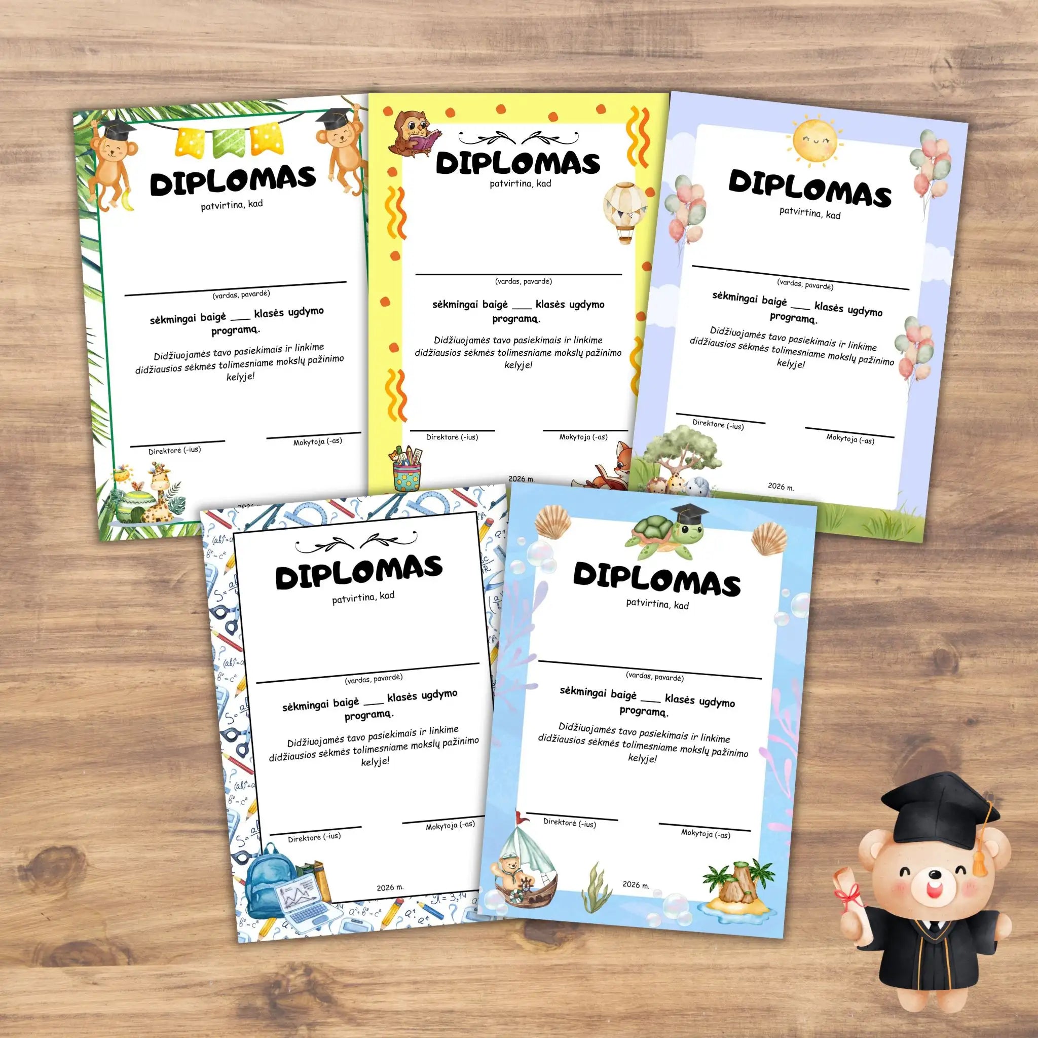 Diplomų mokiniams rinkinys, PDF – Užduotėlių skrynia