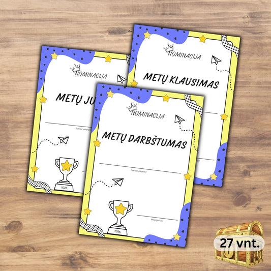 Nominacijos mokiniams atsispausdinti.