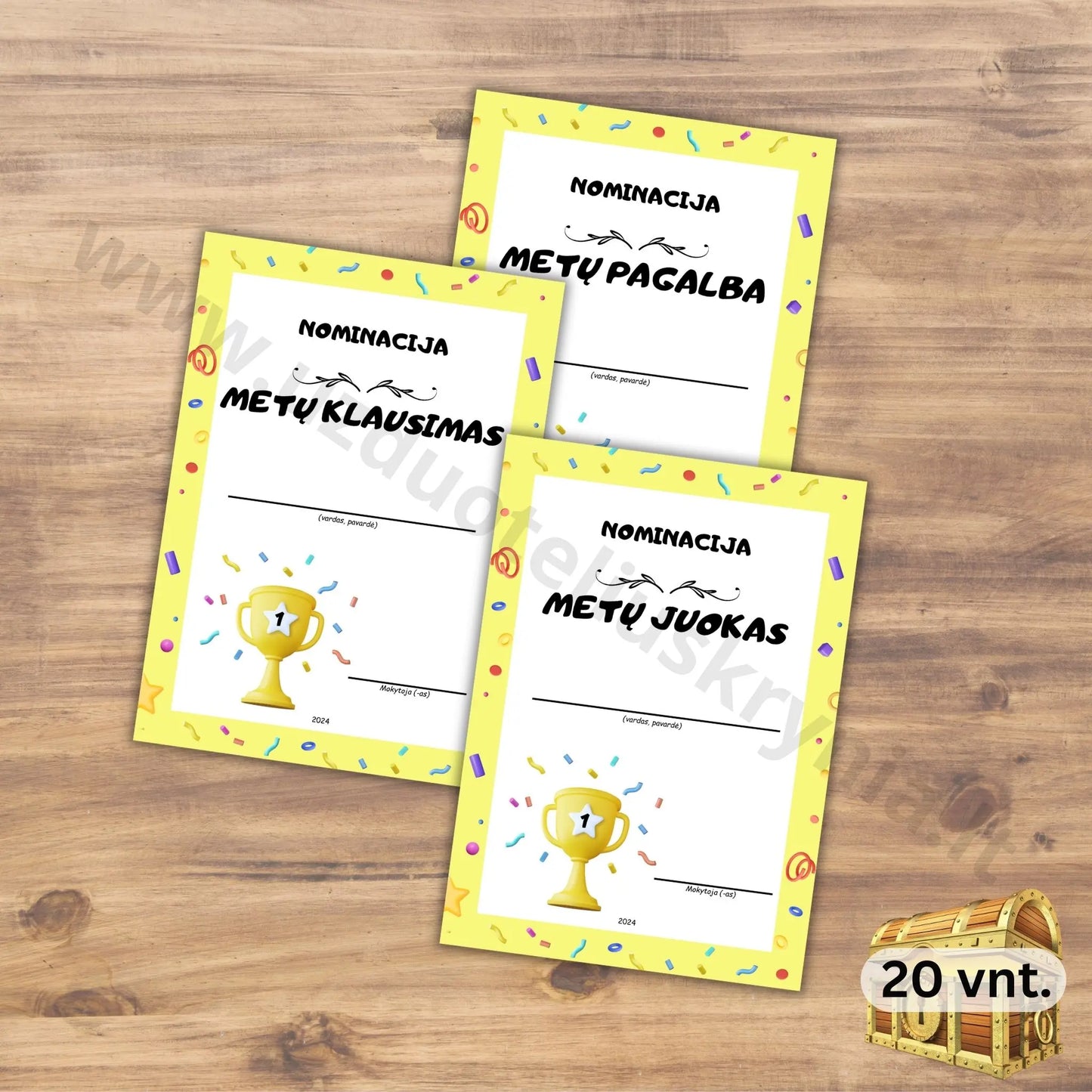 Nominacijos mokiniams atsispausdinti.