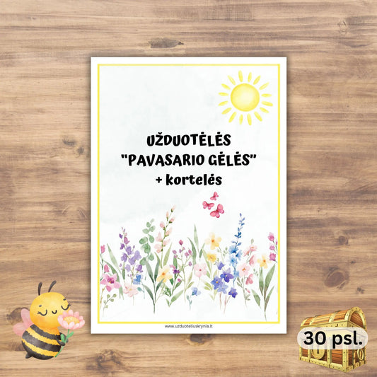 Pavasario gėlių užduotys vaikams pdf.