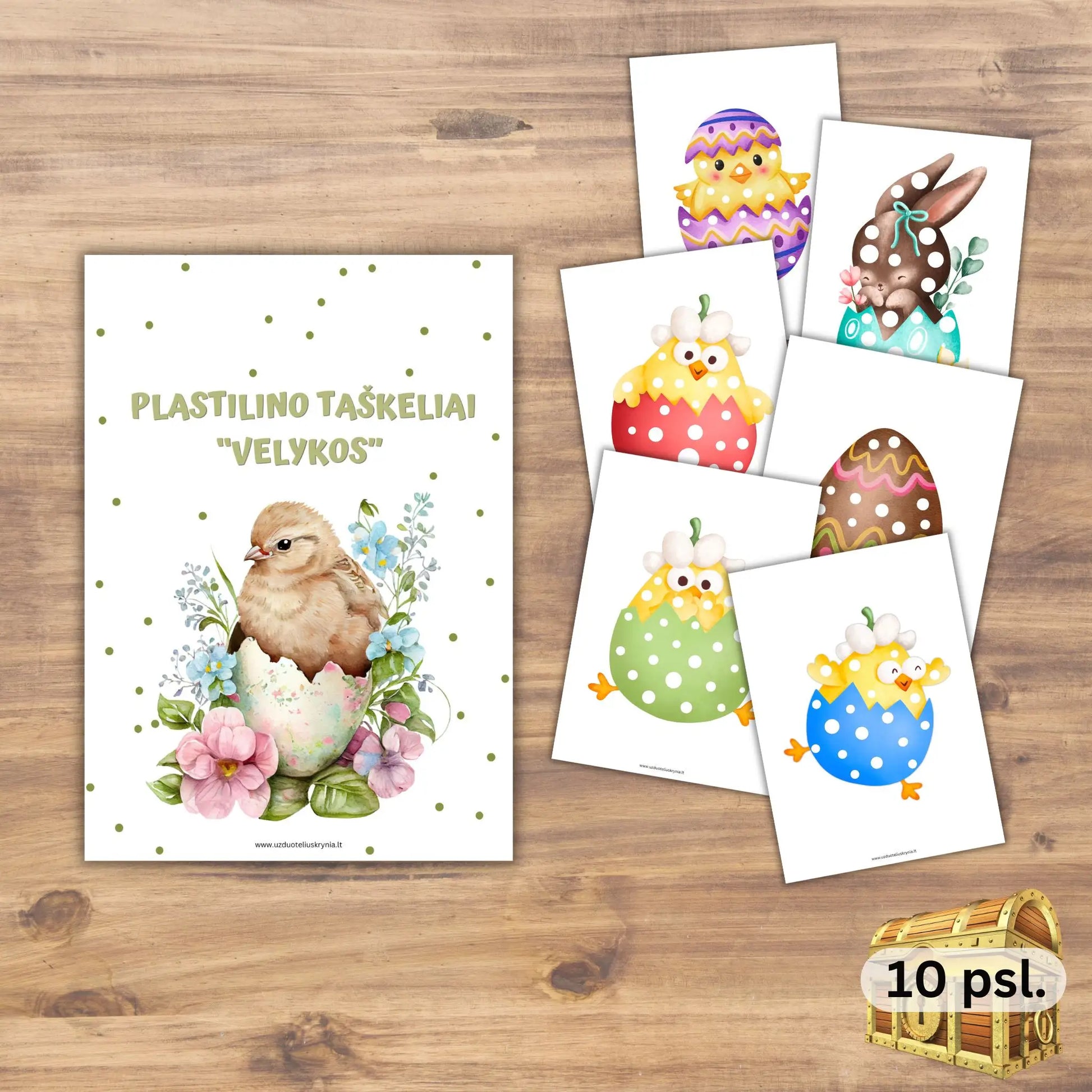 Velykinė veikla vaikams – plastilino taškeliai, PDF.