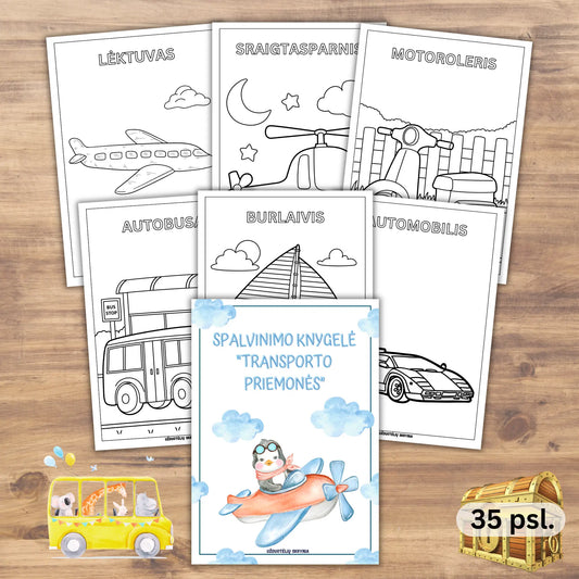 Transporto priemonės spalvinimui pdf formatu.