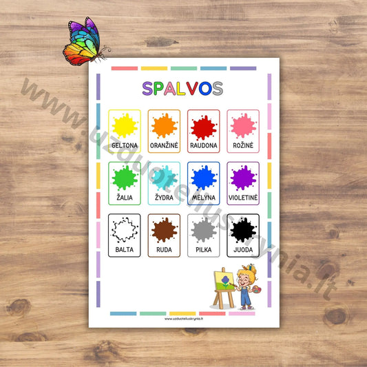 Spalvingas lavinamasis plakatas - spalvos.