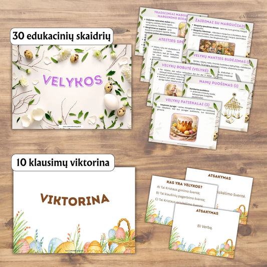 Skaidrės apie Velykas ir Velykų viktorina vaikams.